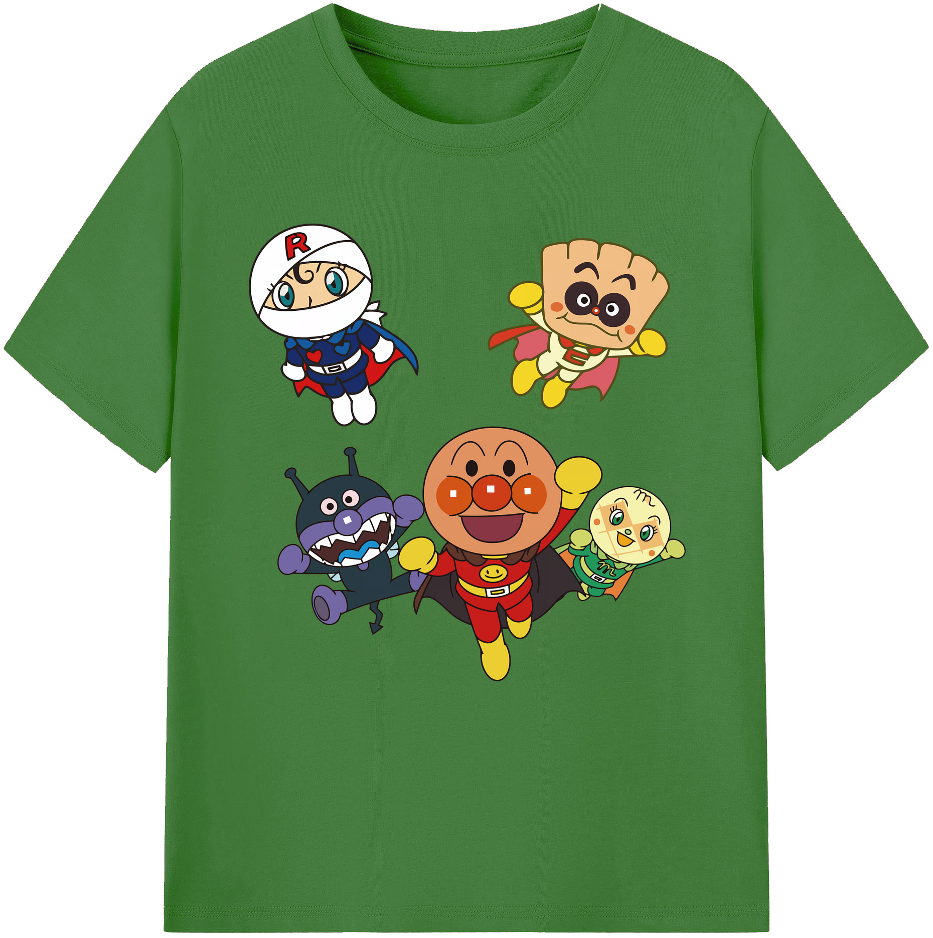 （画像用） アンパンマン Anpanman レディースカジュアルプリントTシャツ（綿100％）